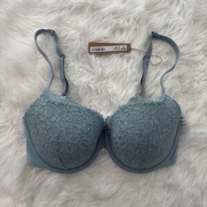 Skims Fits Everybody Lace Pushup Demi Bra Denim Size 34DD